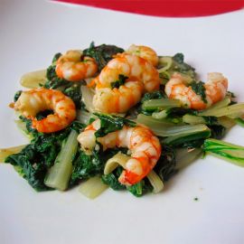 Bledes saltejades amb gambes