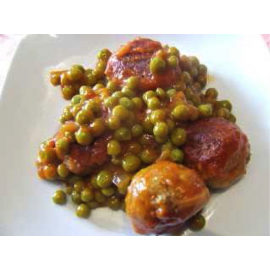 Mandonguilles de seitan amb pèsols